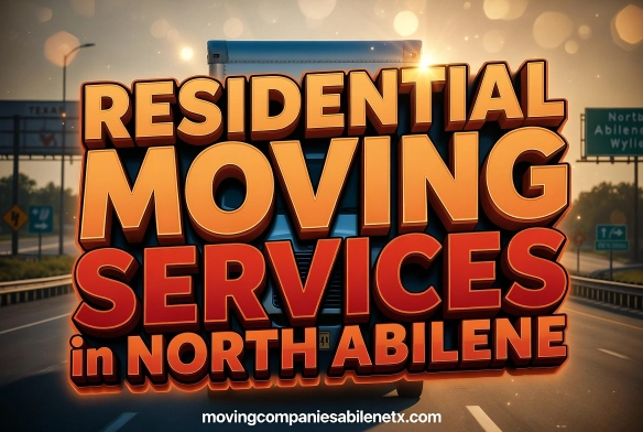 Residential moving services in North Abilene TX showing a moving truck on the highway.