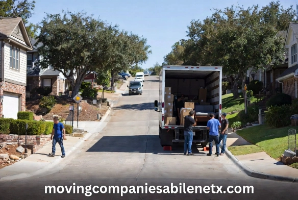 Professional movers transporting household belongings from Merkel to Abilene, Texas.