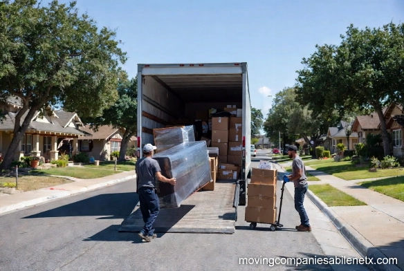 A graphic or photo showing professional movers handling residential, apartment, and commercial moves in the South Abilene area.